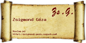 Zsigmond Géza névjegykártya